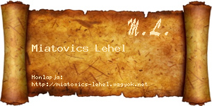Miatovics Lehel névjegykártya